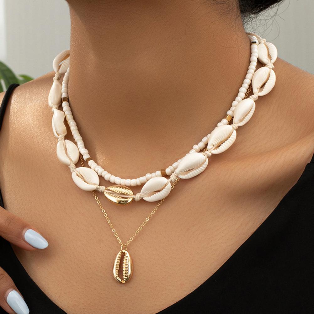 Men Accessories Neck Chain - Choker cangkang akrilik Boho, dengan liontin