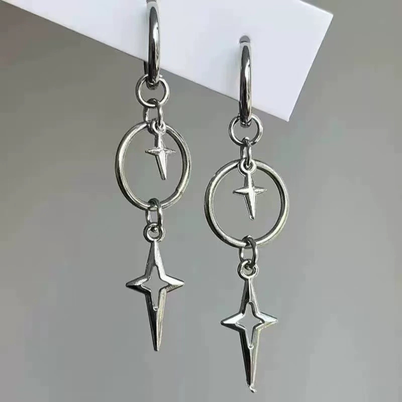 Men'S Accessories Trends 2025 - Anting Liontin Bintang Salib Punk yang