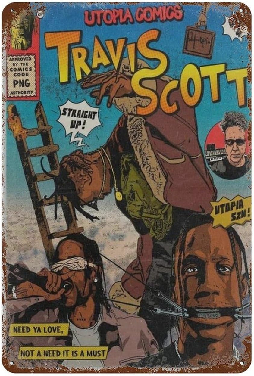 Men'S Accessories Vintage - Poster Travis-Scott Vintage untuk Kamar Mandi