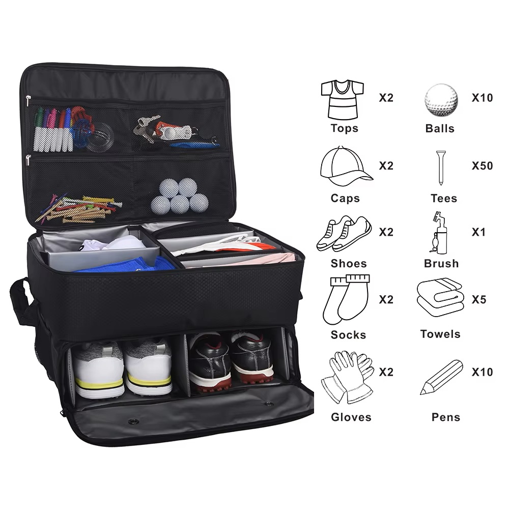 Travel Organizer Men - Organizer Bagasi Golf Oxford dengan Kompartemen