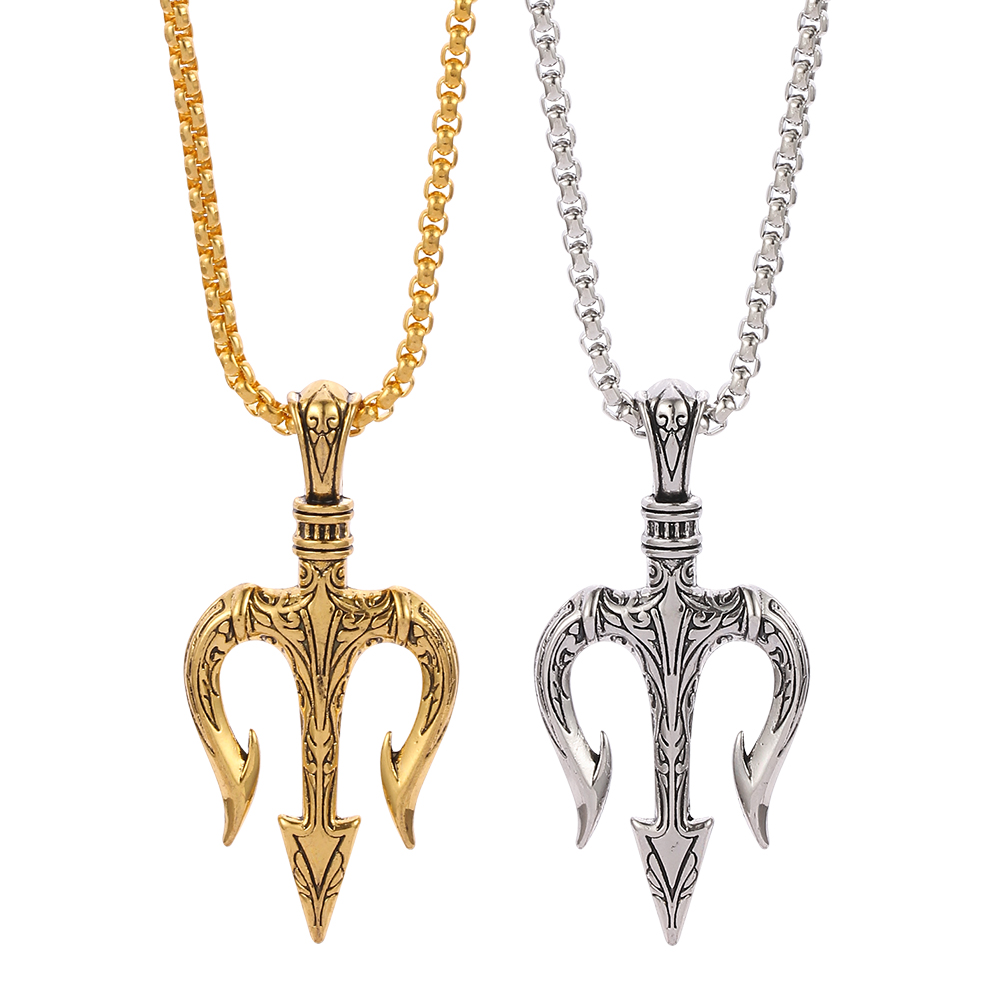 Men Accessories Neck Chain - Kalung liontin kerang Neptun Vintage Punk