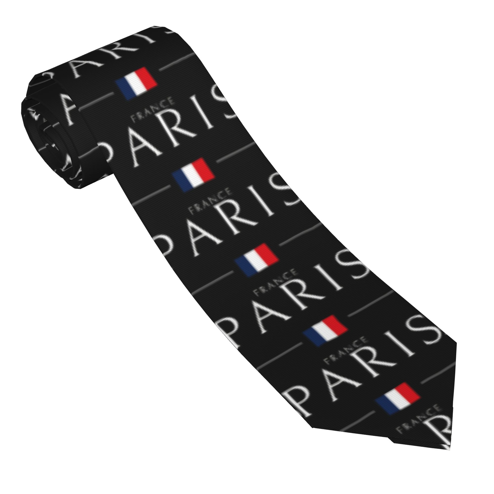 Men'S Accessories Paris - Dasi Cetak Minimal Bendera Prancis Paris