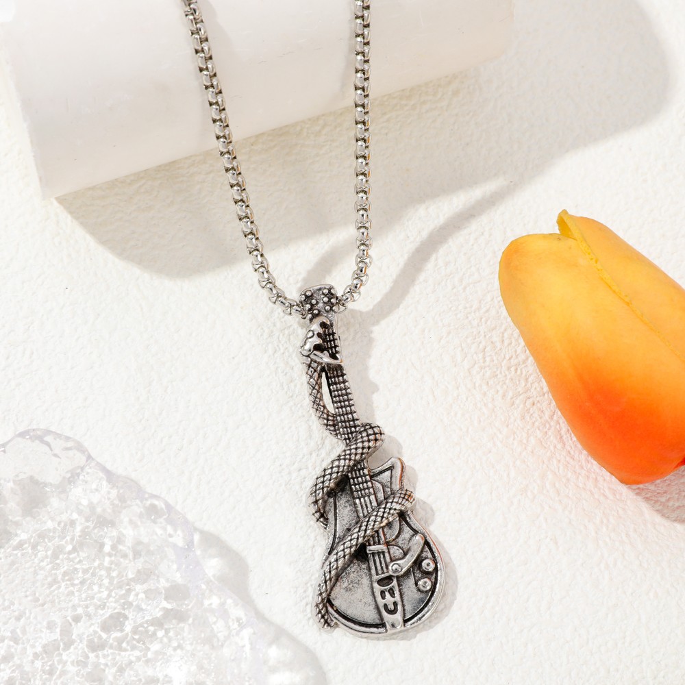 Men'S Accessories Vintage - Kalung Liontin Ular Gitar Gaya Hip
