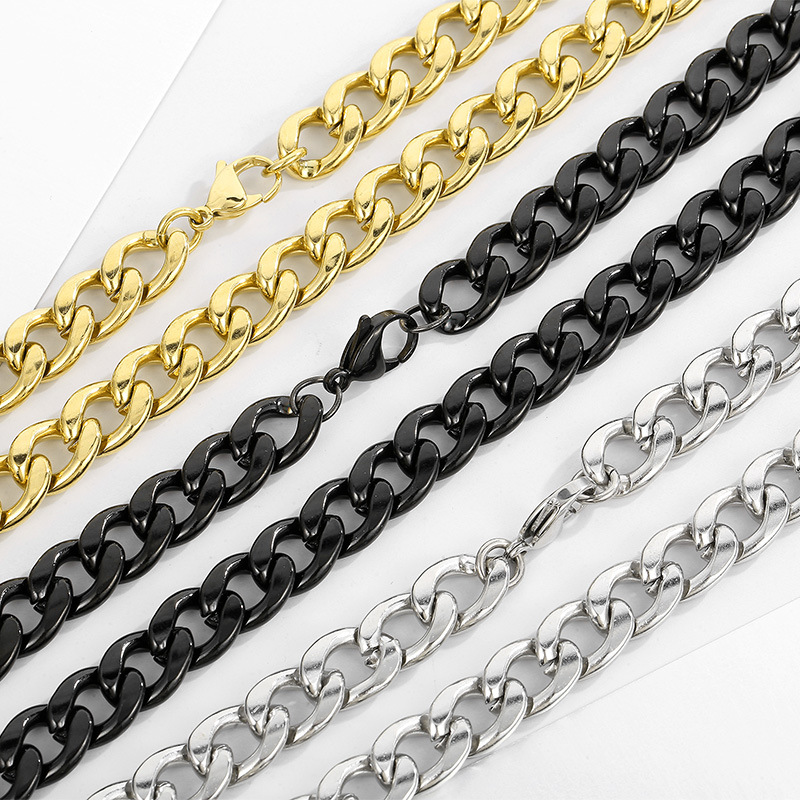 Men Accessories Neck Chain - Kalung Rantai Cuban Link Baja Tahan