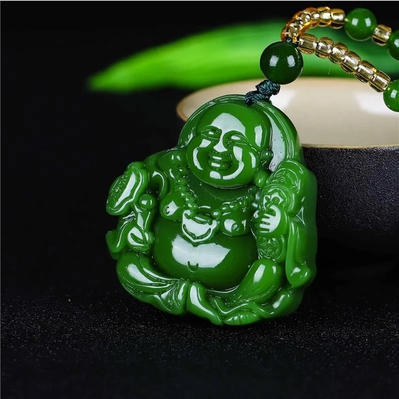 Cina Green Jade Maitreya Buddh - Men Accessories To Gift ulasan dan harga