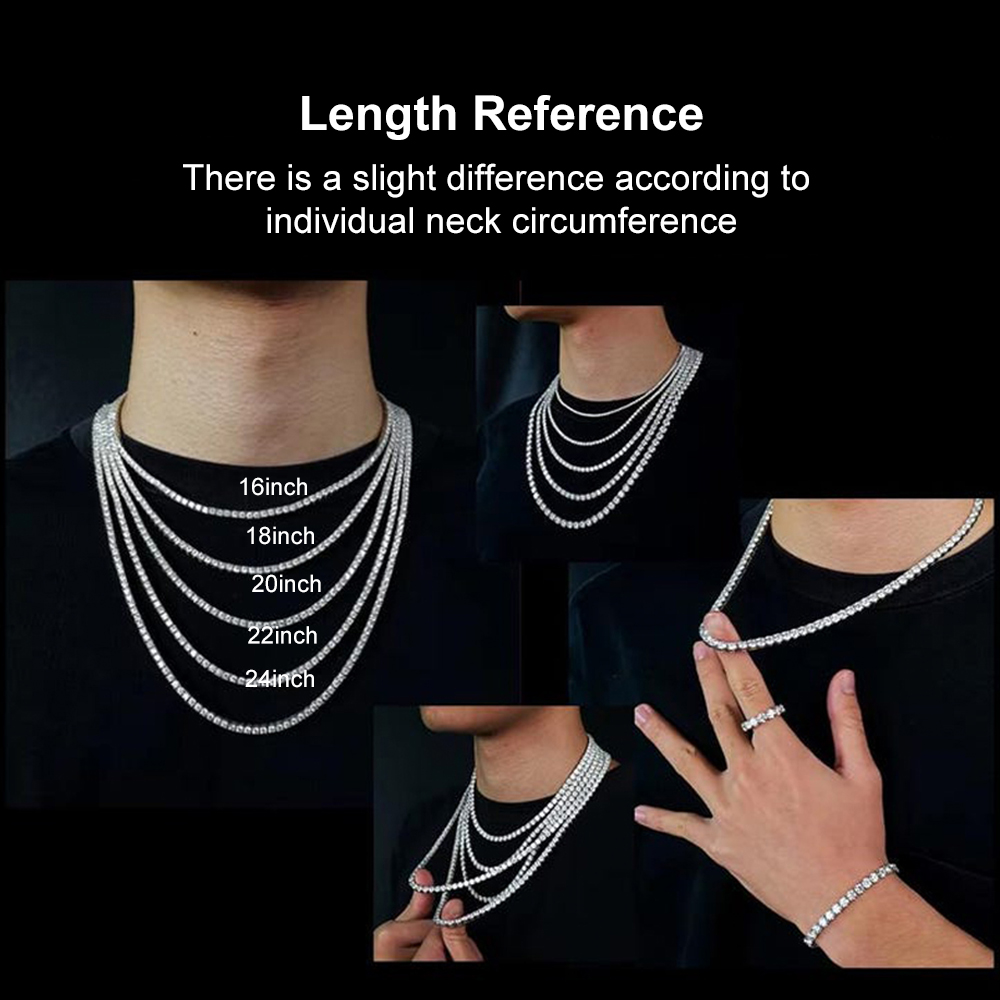 Kalung Tenis Moissanite Asli W - Men Accessories Neck Chain ulasan dan harga