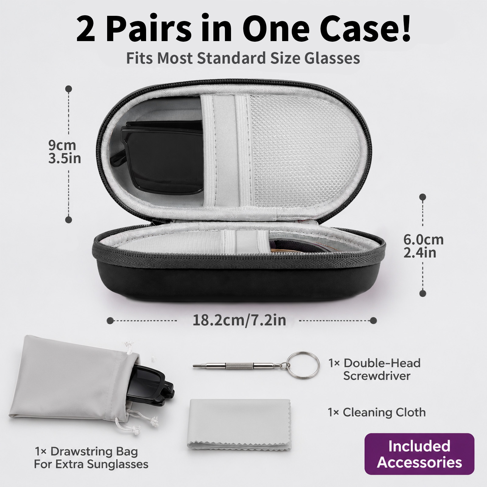 Kotak Kacamata Ganda Berbahan  - Travel Organizer Men ulasan dan harga