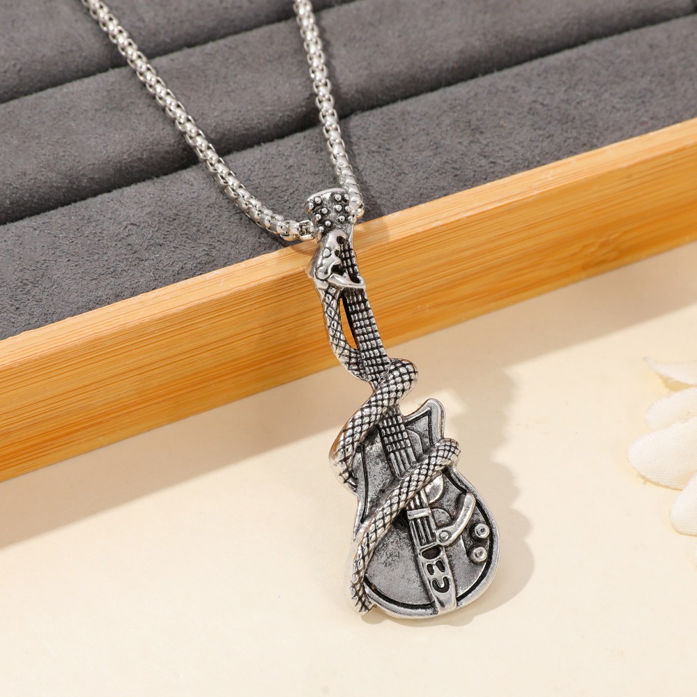 Kalung Liontin Ular Gitar Gaya - Men'S Accessories Vintage ulasan dan harga