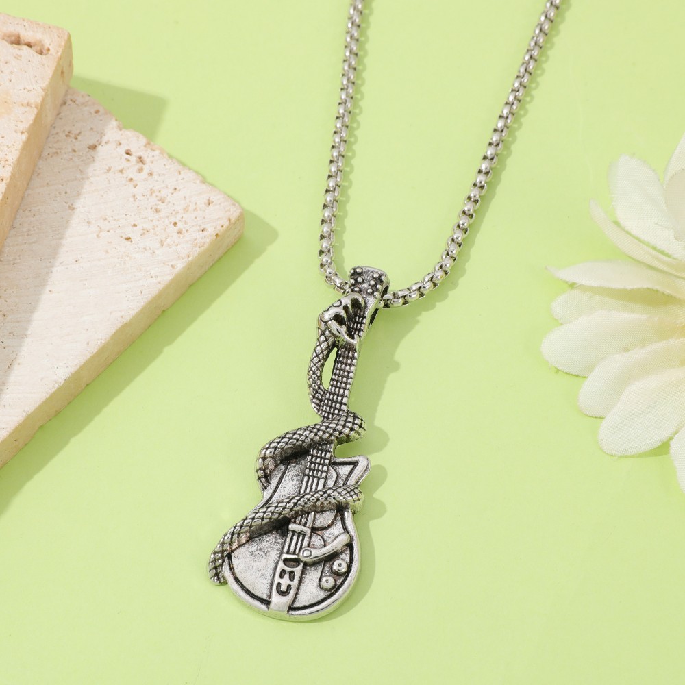 Kalung Liontin Ular Gitar Gaya - Men'S Accessories Vintage ulasan dan harga